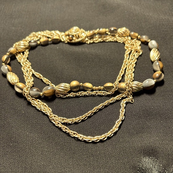 Vintage Jewelry - VTG Gorgeous MCM Heavy Gold beaded choker. Some beads are missing from clasp.